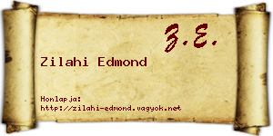 Zilahi Edmond névjegykártya